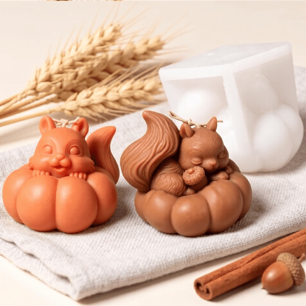 Soap Making Friends - Cetakan Lilin Silikon Bentuk Tupai dan