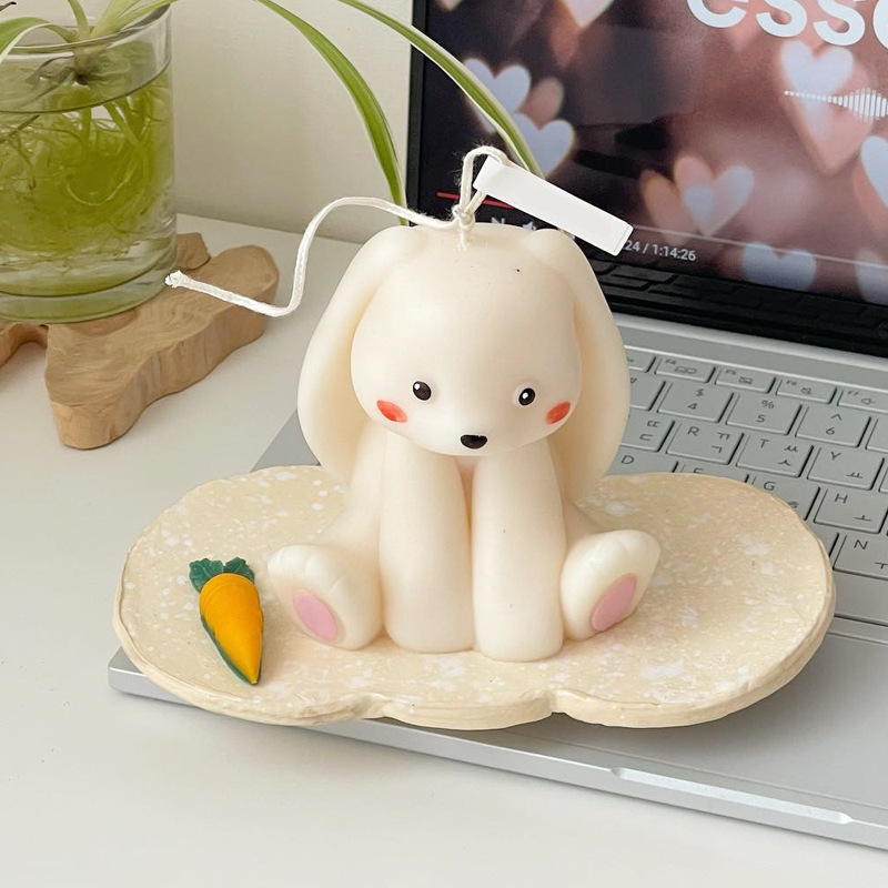 Soap Making At Home - Cetakan lilin silikon kelinci duduk 3D,
