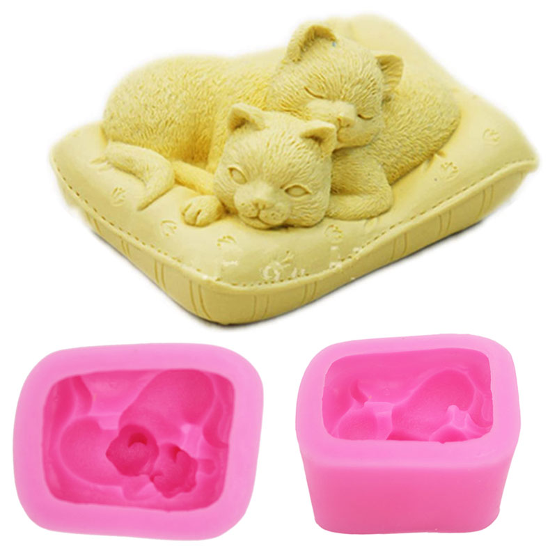 Soap Making Art - Non-Stick Silikon Kucing Cetakan 3D Silikon
