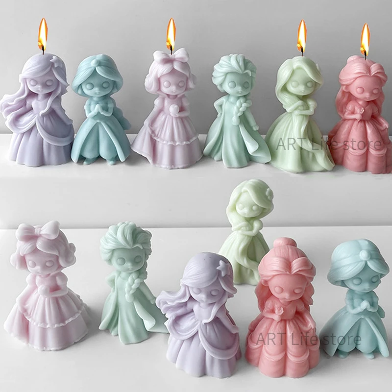 Soap Making At Home - 6 boneka putri cetakan lilin silikon