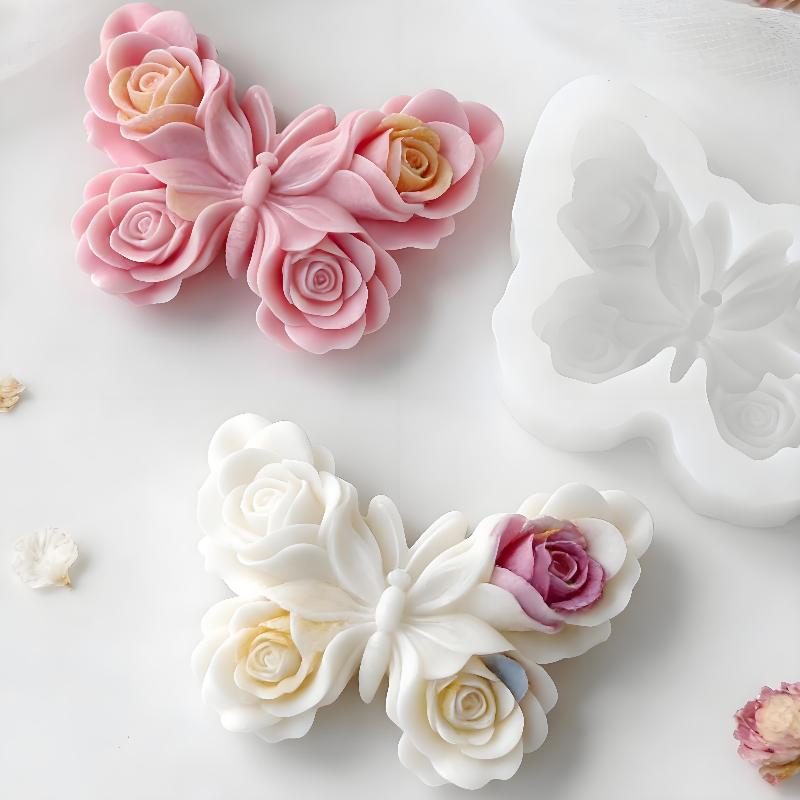 Soap Making At Home - Cetakan Silikon Bentuk Kupu-kupu Mawar DIY,